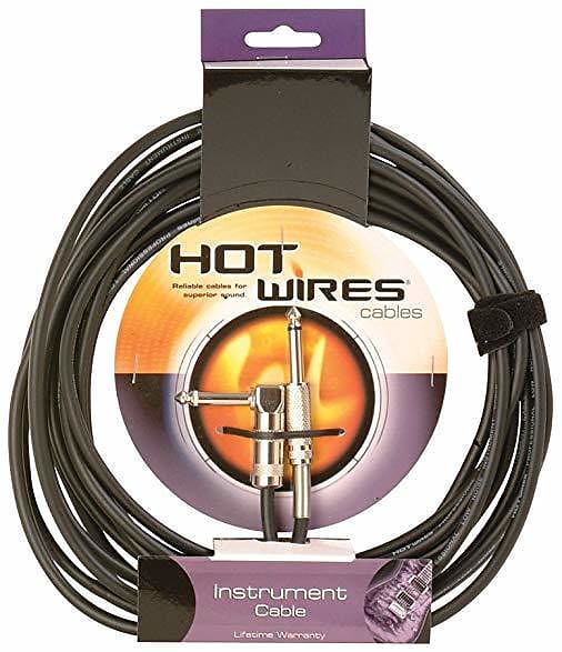 Hot Wires IC-20R 20-Feet 1/4-Inch To 1/4-Inch Right Angle Instrument Cable image 1