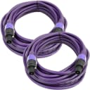 SEISMIC AUDIO Pair of 12 Gauge 25' Purple Speakon to Speakon Speaker Cables
