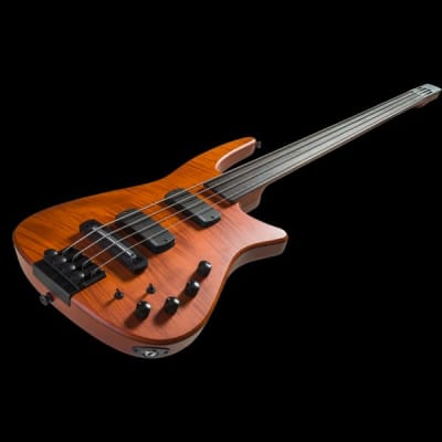 NS Design CR4 Radius Bass Guitar - Amber Satin - Fretless image 3