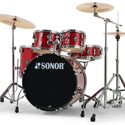 Sonor AQX Stage Red Moon Sparkle 5pc Kit 22x16,10x7,12x8,16x15,14x5.5 Drums Cymbals Hardware Dealer image 3