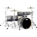 Pacific Drums Concept Maple 7pc Shell Kit Drumset Silver to Black Sparkle Fade
