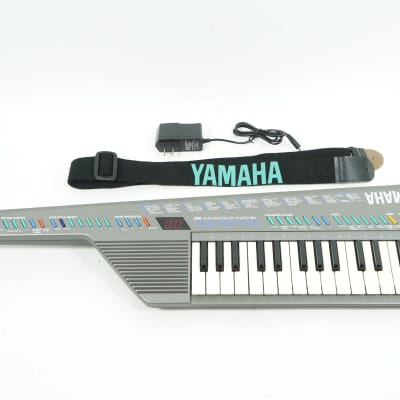 YAMAHA SHS-10 Silver FM Synthesizer Keyboard SHS10 Shoulder Keyboard Keytar w/ 100-240V PSU