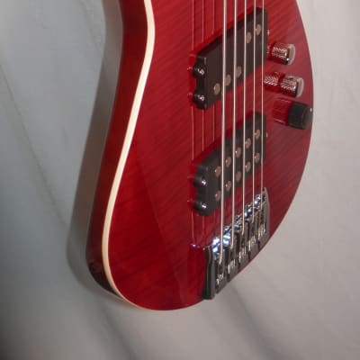 Reverend Mercalli 5 FM Wine Red RM Flame Maple Top Roasted Maple Fingerboard 5-string Electric Bass B-stock image 2