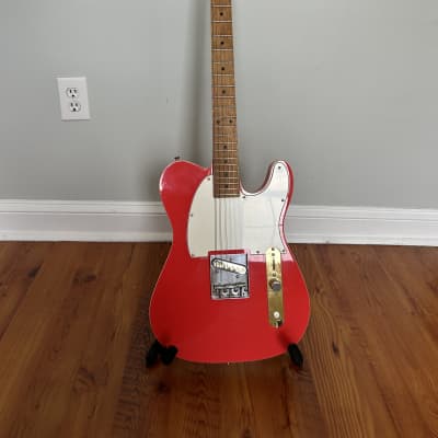 Telecaster-style guitar with single gold foil pickup double bound - Fiesta Red for sale