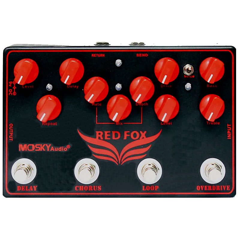 Mosky Audio MP54 Red Fox Analog Multi Effect Pedal Reverb