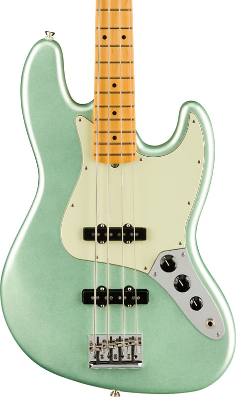 Fender American Professional II Jazz Bass Guitar, Maple FB, Mystic Surf Green image 1