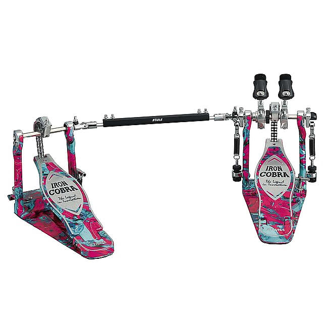 Tama TAMA HP900PWMCS Iron Cobra Power Double Pedal Doppel-Fussmaschine inkl. Case, marble coral swirl image 1