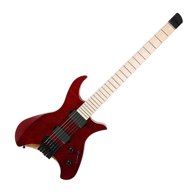 Corona Aphrodite APE-1500 Trans Red Electric Guitar Flame EMG Headless Unique image 1