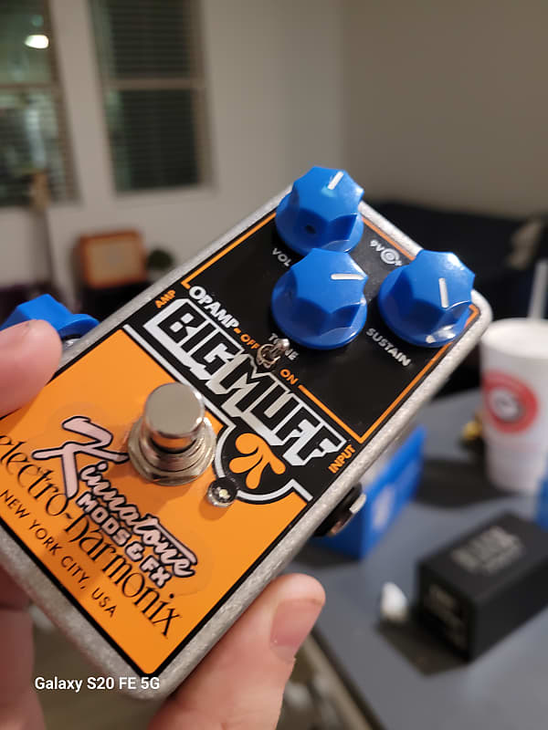 JHS Electro-Harmonix Op Amp Big Muff Pi Reissue with "Pumpkin Patch" Mod 2018 - Black / Orange image 1