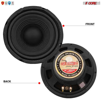 5Core Car Speaker Coaxial Way 5" 200 Watts PMPO Speakers for Car Audio CS-05 MR image 2