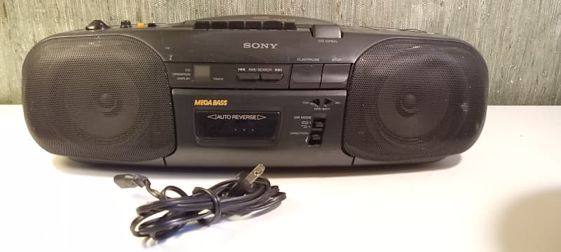 Sony CFD-17 Boombox Portable Tape Cassette CD Player | Reverb