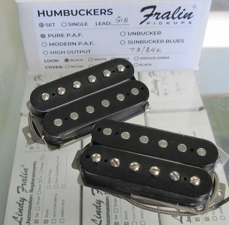 Lindy Fralin Pure PAF Humbucker set Black 7.8k/8.4k