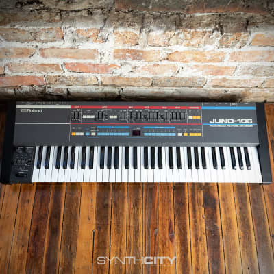 Roland Juno-106 61-Key Programmable Polyphonic Synthesizer w/ New Voice Chips (Serviced)