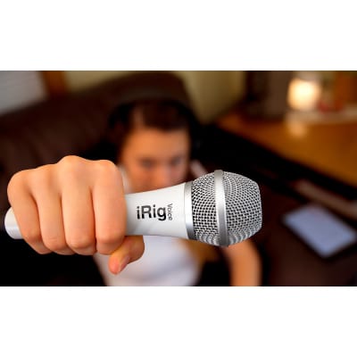 iRig Voice Handeld Portable Karaoke Microphone for Smartphones Tablets in White image 3
