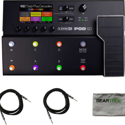 Line 6 POD Go Multi Effects Pedal w/ PSU, USB Cable, 2 Guitar Cables, Cloth image 1