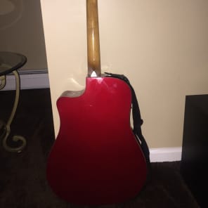 Fender Sonoran SCE Cutaway Acoustic-Electric Guitar 2010s Candy Apple Red image 3