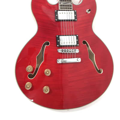 Haze SEG272CRLH Semi-Hollow Cherry Red HES Lefty Electric Guitar image 3