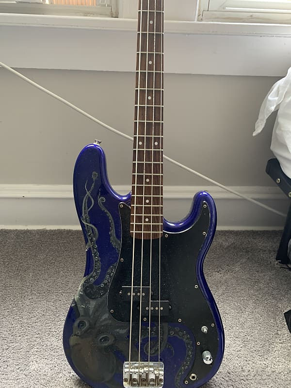 Fender Squire Pbass 20072010 Blue custom paint Reverb