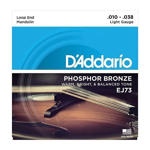 D'Addario EJ73 Phosphor Bronze Light Mandolin Strings .010-.038 image 1