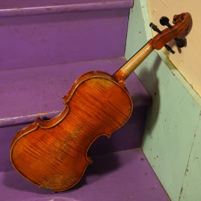2000s Unmarked Faux-Vuillaume 4/4 Violin w/Antiqued Finish (VIDEO! Ready to Go) image 8