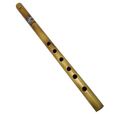 Zaza Percussion- 6 Finger holes -  Polished Bamboo Flute state D# - 15'' (Indian Flute) image 1