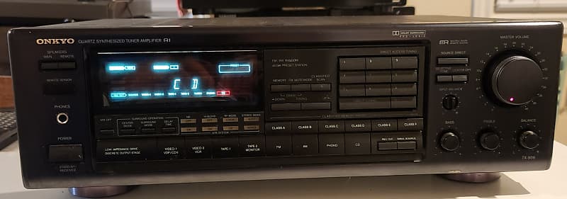 Onkyo Vintage Onkyo TX-906 Quartz Synthesized Tuner Amplifier 90s  - Black metal  			