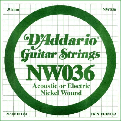 Corde D'addario 036 guitare électrique - Filet rond image 1