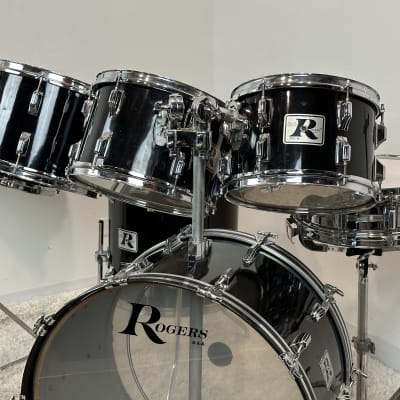 Rogers 24/12/13/14/15/16" 70's "Big R" Drum Set w/ 5x14" Dynasonic & Hardware - Black image 1