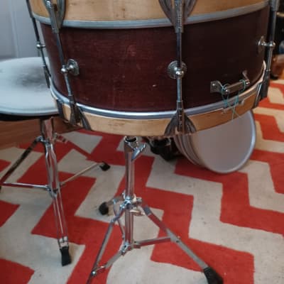 WFL  Custom  snare drum 15x5 1958 Mahogany image 7