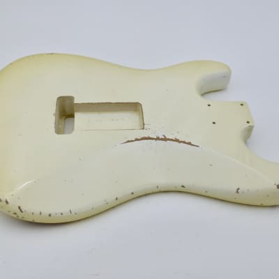 3lbs 14oz BloomDoom Nitro Lacquer Aged Relic Olympic White S-Style Vintage Custom Guitar Body image 13
