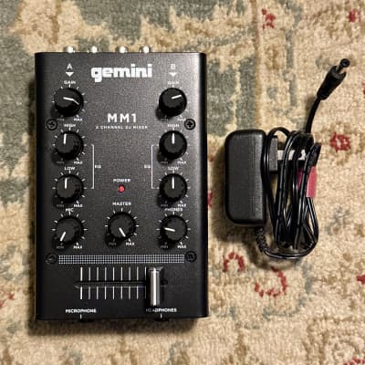 Gemini 2 Channel Analog Mini Dj Audio Mixer - Black