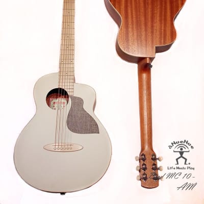 aNueNue Bird MC10 - AM Almond Milk Solid Sitka Spruce & Mahogany Travel Guitar image 2