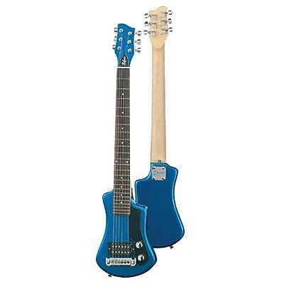 Hofner HCT Shorty Electric Travel Guitar - Blue image 1