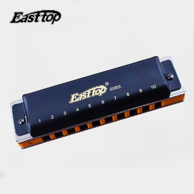 Easttop 10 Hole Blues Pro Harmonica with Welded Reeds T008S Key of F image 1