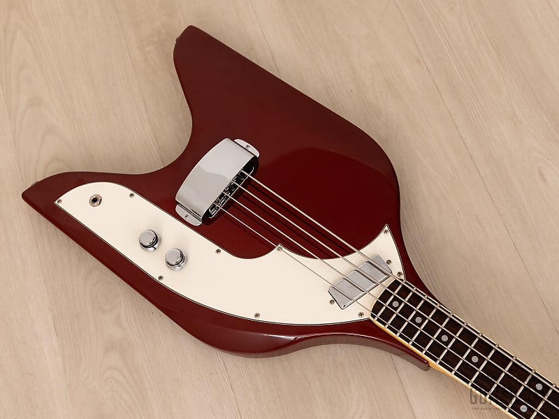 2000s Eko Rok IV Rokes Bass Vintage Reissue Wine Red w/ Case