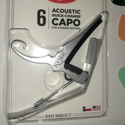 Kyser Silver Capo With 5 Assorted Picks image 3