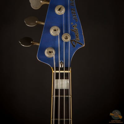 Fender Japan '75 Reissue Jazz Bass Relic, Amparo Blue Nitro image 13
