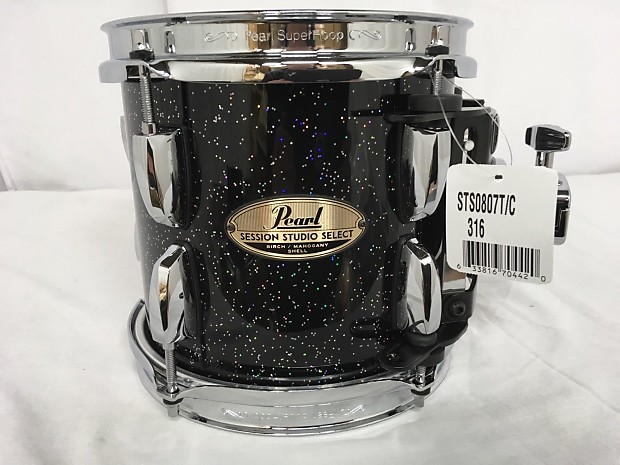 Pearl Session Studio Select 8 Mounted Tom Black Halo Glitter STS0807T C316 NEW