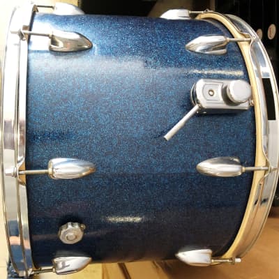 Vintage Ideal Parade Drum, 16x11” Blue Sparkle, Tom Conversion, Japanese Made, Unique Piece image 4