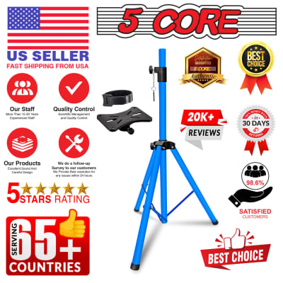 5 Core Speaker Stand Tripod 2 Pcs Sky Blue Lightweight PA DJ Speakers Pole Mount Stands Professional with Mounting Bracket Height Adjustable 40 to 72 Inch  SS ECO 2PK SKY BLU WoB image 7