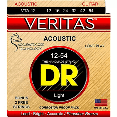 DR VTA-12 Veritas Phosphor Bronze Acoustic Guitar Strings - Light (15-24) image 1