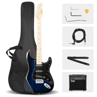 Glarry GST Electric Guitar Blue w/ 20W Amplifier for sale