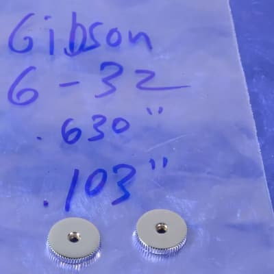 Immagine Two Gibson '70s Chrome Height Adjustment Wheels For Tune-O-Matic Bridge New Old Stock - 1