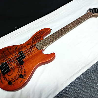 LUNA Tattoo 30" short scale 4-string BASS guitar NEW w/CASE Laser Etched -TAT 30 image 2