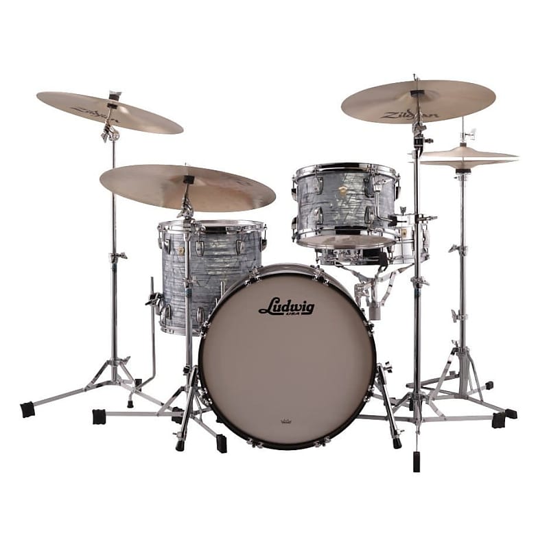 Ludwig Classic Maple Downbeat Drum Set Sky Blue Pearl image 1