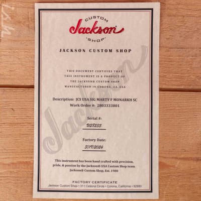Jackson Custom Shop USA Marty Friedman Signature MF-1 Black Gloss White Bevel image 12