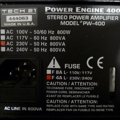 Tech 21 TECH 21 POWER ENGINE PW-400 STEREO POWER AMPLIFIER ENDSTUFE Black image 3