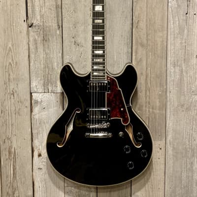 New D'Angelico Premier DC Semi-Hollow Double Cut with Stop Tailpiece, Black Flake, Buy Small Biz! image 2