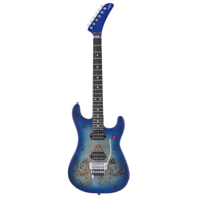 EVH 5150 Series Deluxe Poplar Burl Electric Guitar - Aqua Burst w/ Ebony FB image 2