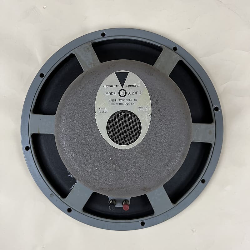 JBL D120F-6 1970's Grey vintage orange dust cap re-coned | Reverb